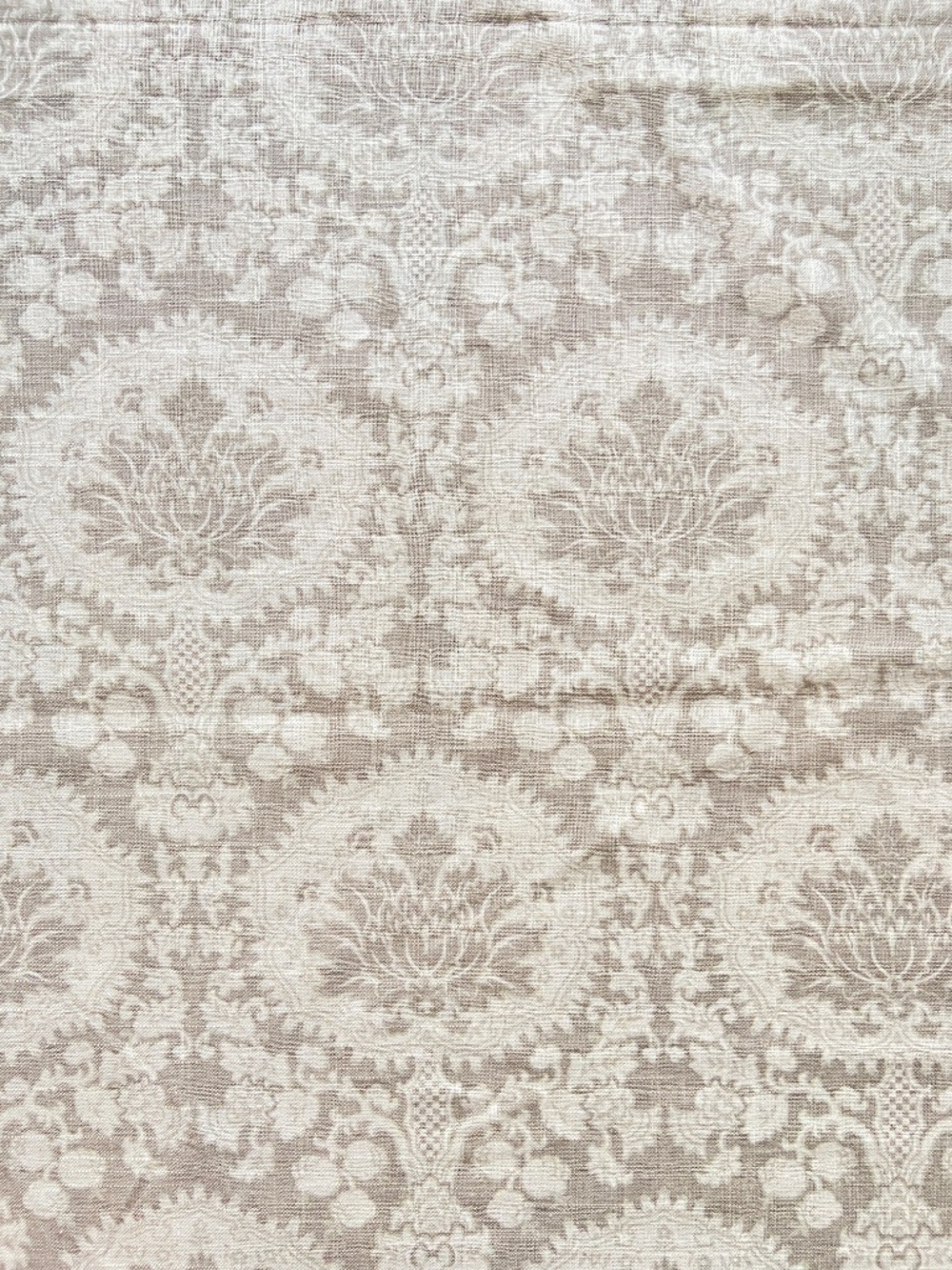 Covington NY Raphael Damask Fabric 1.25" Yd  56" Wide Linen Blend Vintage Taupe